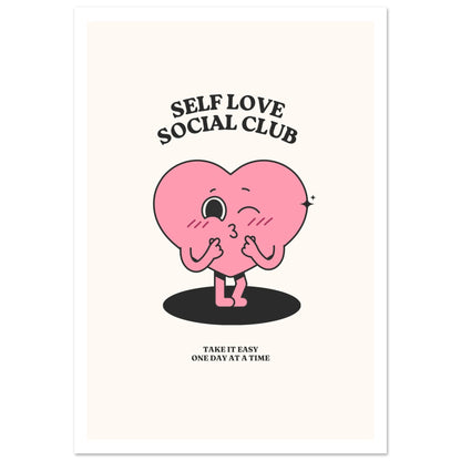 Stor Self Love poster med vit kant - kraftfull väggkonst om självkärlek för studio och hem 70x100cm | Arthena