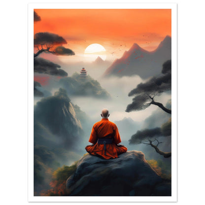 Shaolin poster med vit kant - österländsk design 30x40cm | Arthena