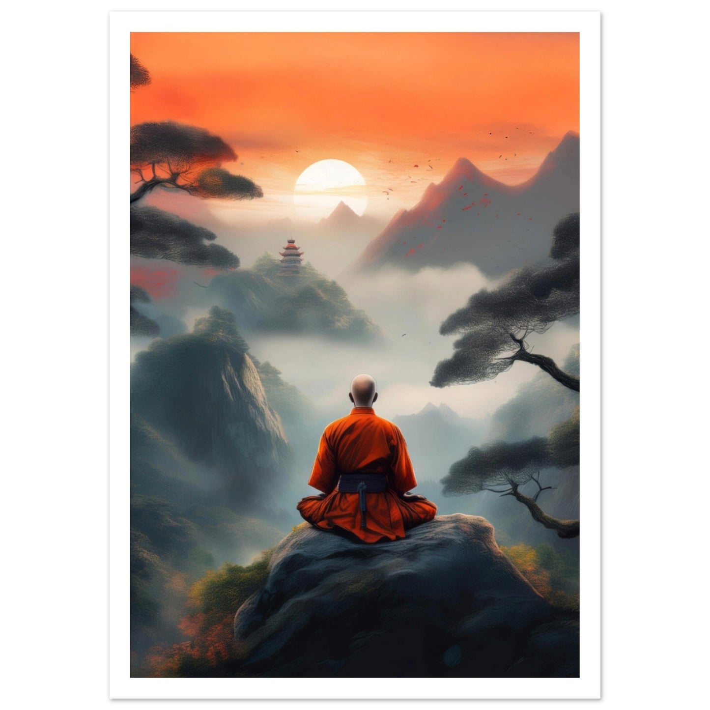 Shaolin konstprint med marginal - galleristil 50x70cm | Arthena