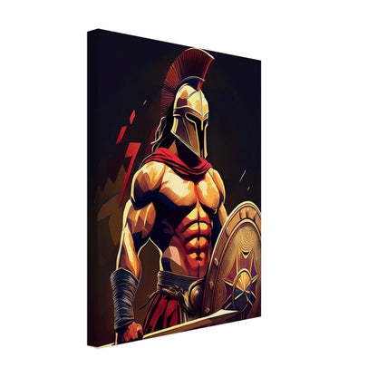 Spartan Warrior canvastavla - kraftfull krigarkonst på canvas för gym och träning 30x40cm | Arthena