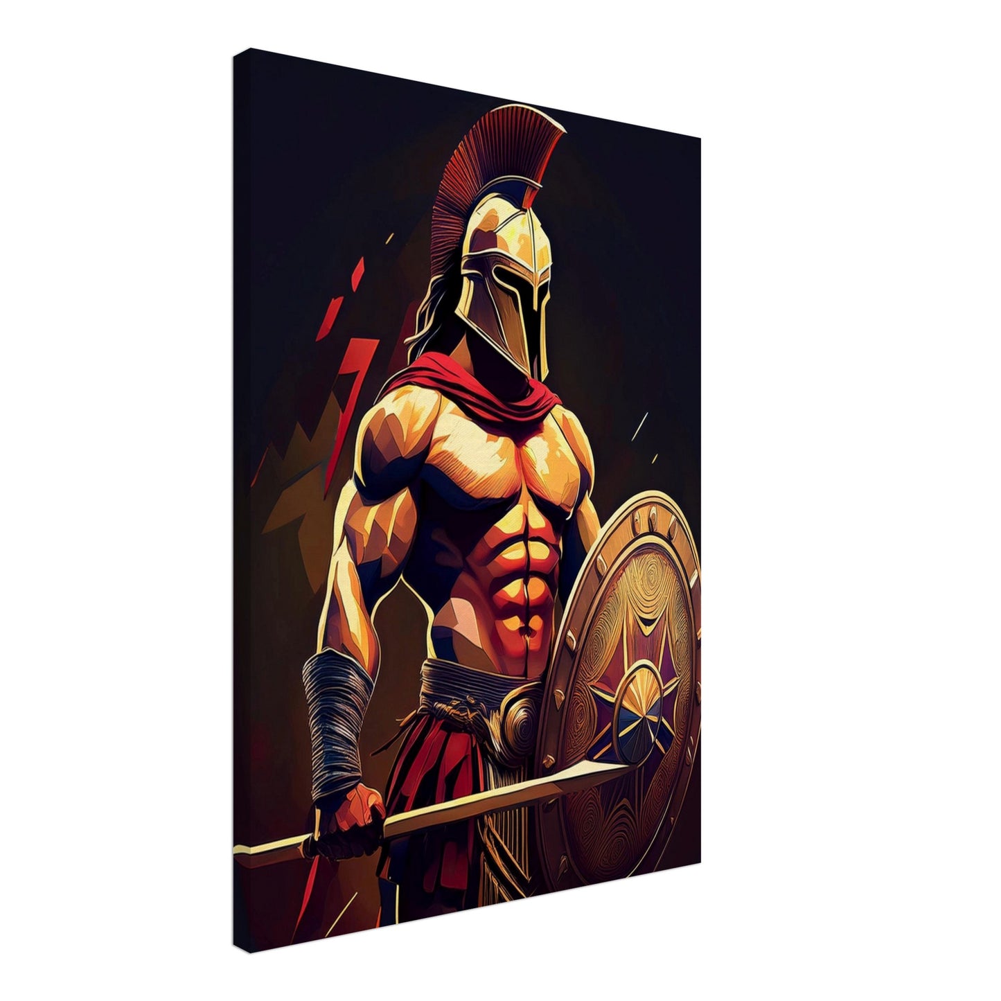 Modern spartansk krigare på canvas - motiverande träningskonst för kampsport 50x70cm | Arthena