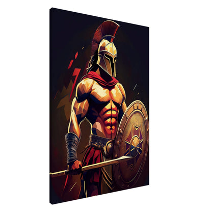 Stor Spartan Warrior canvastavla - mäktig krigarkonst för gym och studio 70x100cm | Arthena