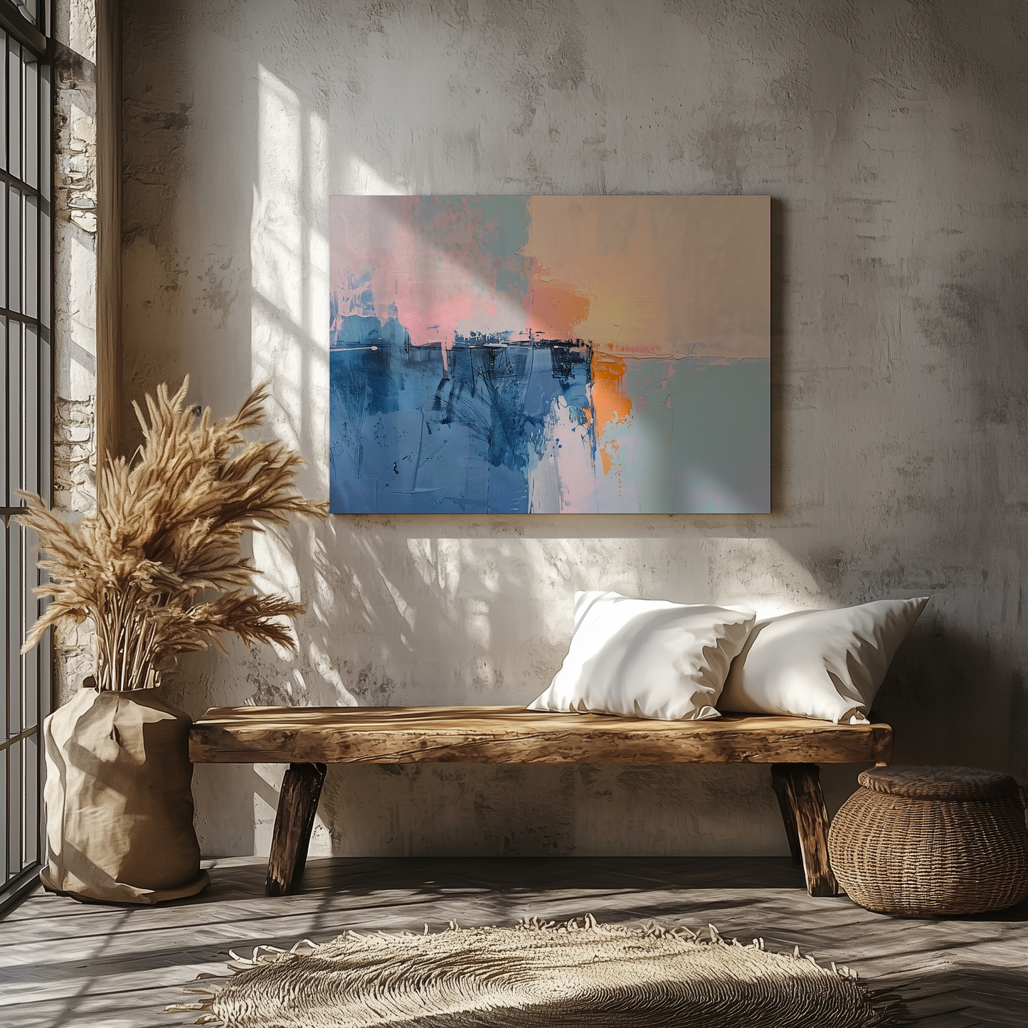 Stillness of the Horizon canvas i elegant hem - abstrakt horisontkonst | Arthena