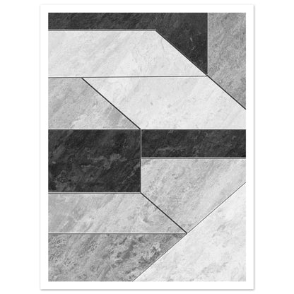 Stone Geometry poster med vit kant - ren geometrisk design 30x40cm | Arthena