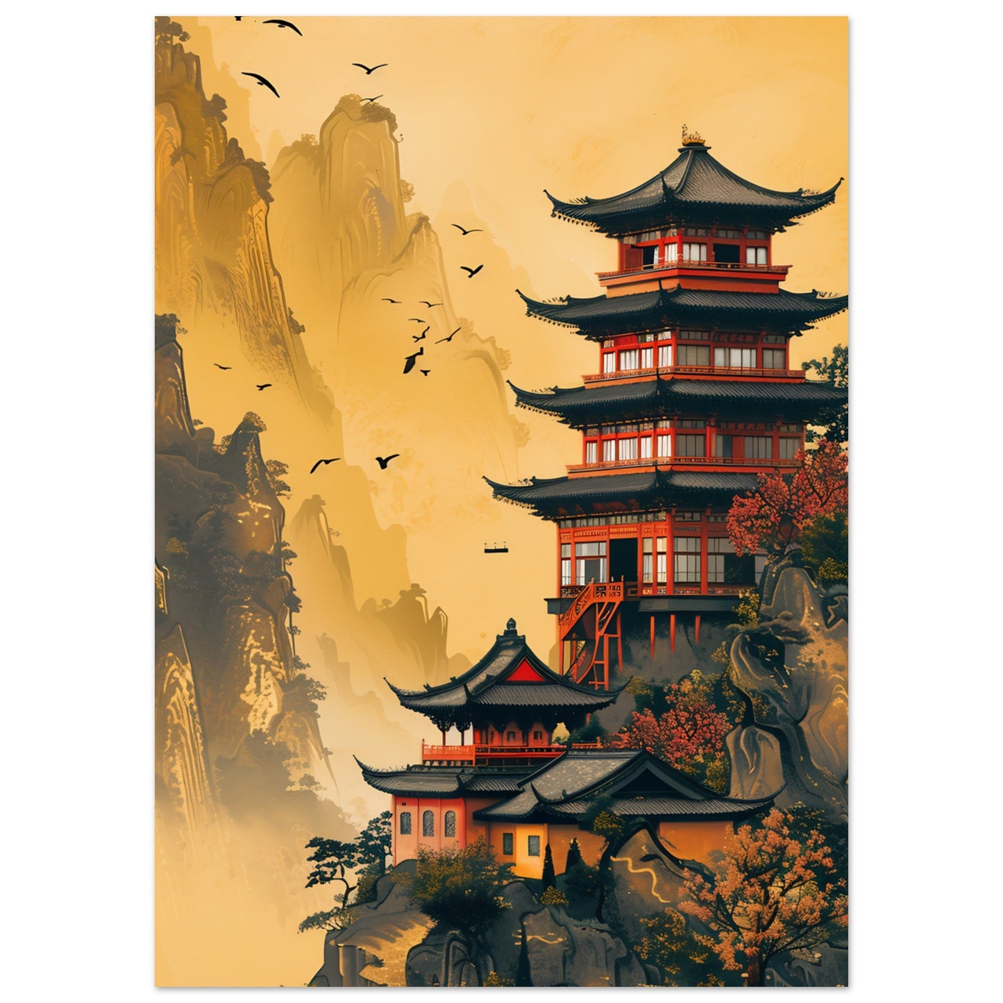 Temple of Tranquility poster - stilren design 50x70cm | Arthena