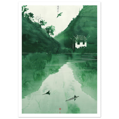 The Green Mirror konstprint med marginal - galleristil 50x70cm | Arthena