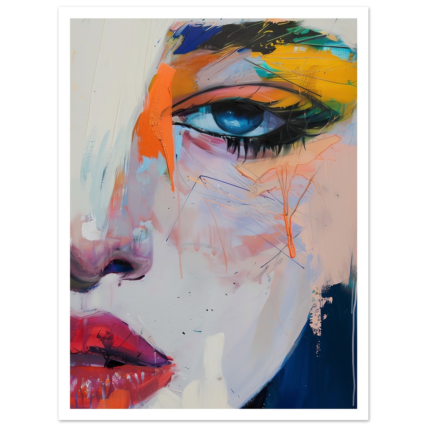 The Soul Through the Eye poster med vit kant - expressiv design 30x40cm | Arthena