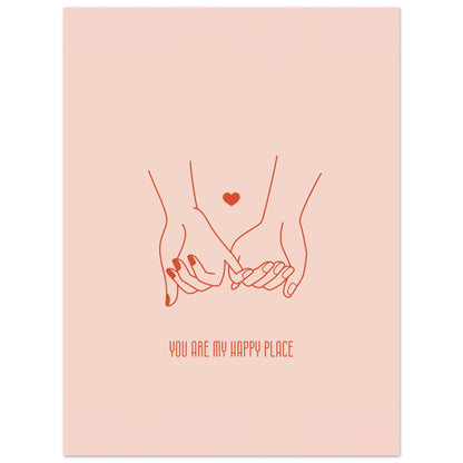 You Are My Happy Place Poster - kärleksfull typografi 30x40cm | Arthena